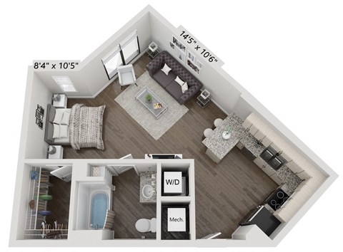 a 1 bedroom floor plan | apartments in garland tx
